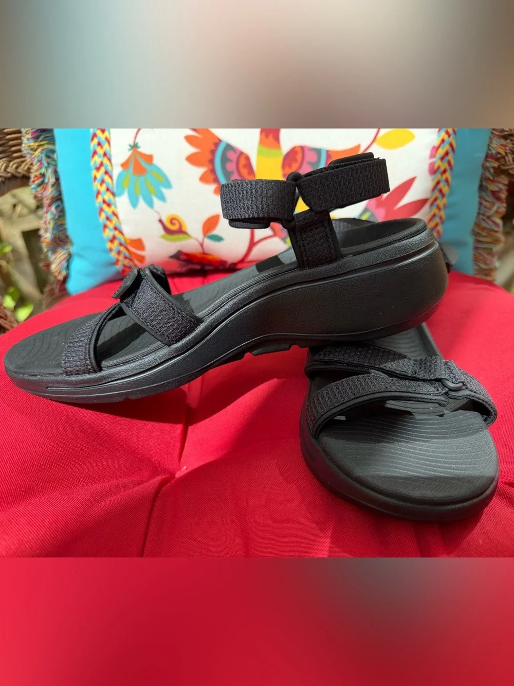 Skechers Women's Black Platform Sport Sandals